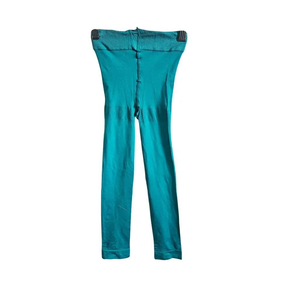 Snag Big Kids Footless Tights Solid Teal Blue Green Layering Size A/B Age 10+